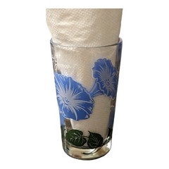 Boscul Peanut Butter Glass Blue Morning Glory Name On Top 5″