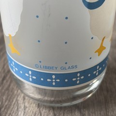 Vintage Libbey Drinking Glasses Country Goose Geese Duck Blue Ribbon Set Of 2