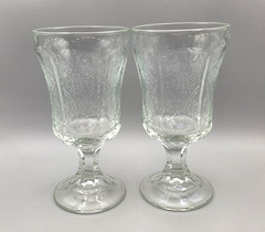 Indiana Glass Recollection Clear Water Goblets Set of 2