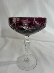 Set of 2 Vintage Lausitzer Amethyst Champagne Coupes