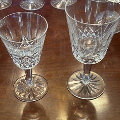 Set Of 6 Waterford Lismore Water Glasses And 6 Wine Glasses. Signed.All Perfect