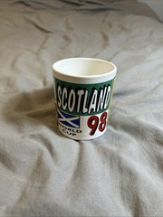 Vintage France 98 World Cup Mug Mascot Footix Licensed 1995 Soccer Scotland 3.5”