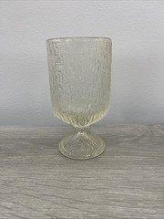 1 Replacement Vintage Clear Glass Textured Goblet “5. 1/4” Footed Drink glass