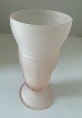 Vintage Indiana Glass Frosted Pink Parfait Glass MCM Soda Fountain