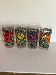 Vintage Floral Drinking Glasses
