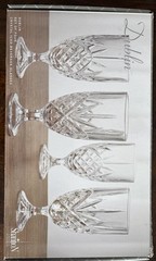 Shannon Crystal Dublin 14 oz Water Goblets Stemmed Beverage Glasses NEW Set Of 4