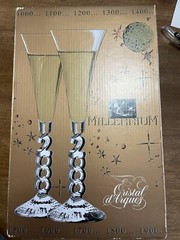 Vintage Y2K Millennium 2000 Champagne Flutes Cristal d’Arques