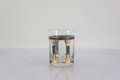 Culver Athens Green 22K Gold Roman Column Rocks Glass Vintage MCM Barware