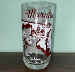 VTG 5 States Collectors Glasses Drinking Tumbler with Sheet Music Novelty