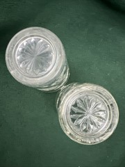 VTG EAPC Early American Prescut Star Of David Clear Glass Juice Glasses Set Of 2