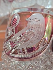 Set of 4 Vintage Hofbauer «Byrdes» Collection Crystal Old Fashioned Glasses Ruby