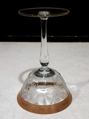 1- Glastonbury Lotus SPRINGTIME Gold Encrusted CHAMPAGNE GLASS