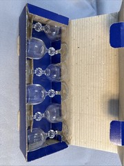 Vintage Bohemia Crystal Set Of 6 Cordial 2.5 Oz Liquor Glasses, Claudia w/ Box