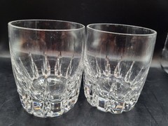 Pair of STARFIRE Lenox Crystal Double Old Fashioned Lowball 4″ Drinking Glasses