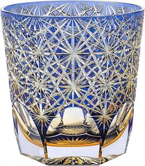 8oz/240ML Whiskey Glasses Tumbler Hand Cut Crystal Colored Glass Edo Kiriko NEW