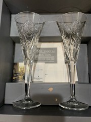 3 Sets of The Waterford Millennium Collection Champagne Flutes with Boxes