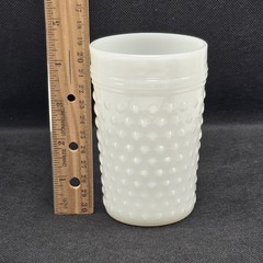 Vtg Anchor Hocking White Milk Glass Hobnail Tumbler Drinking Glass 4.25″ 8 oz