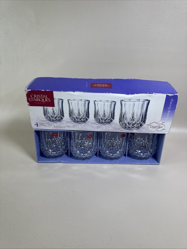 Cristal D’Arques Double Old Fashioneds Gobelets 10 3/4 oz France Lot Of 4