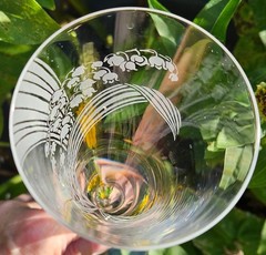 Franklin Mint Les Fleurs de Champagne Crystal Glass Set 12 w/ Cards COA Complete