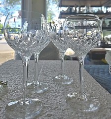 Set 4 Stuart Crystal MANHATTAN SHERRY Wine Goblet Glasses Signed Made in England