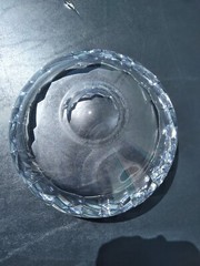 Rare Large Vintage Rosenthal Germany Sawtooth Crystal Glass Easter Egg Bowl Dish