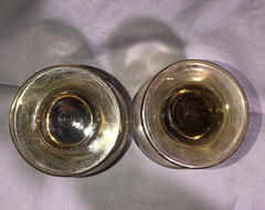 Pair Of Vintage ‘70’s Libbey Tawny Accent Rocks Stemmed Glasses