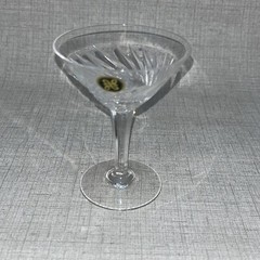 Hoya Crystal V Martini Glasses Diagonal Cut Vintage 1960’s New Old Stock W/ Box