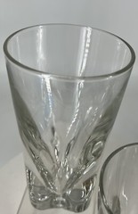 Orrefors Crystal Tumbler Excess Tall Clear Glass Indented Base 13oz 6 1/2 Set 2