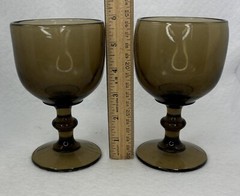 Vintage Imperial Hoffman House Brown Water Goblets 5.7in Discontinued Set of 6