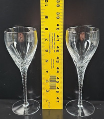 12 Lenox Encore Platinum Wine Glasses Set Elegant Crystal Clear Swirl Stems Lot