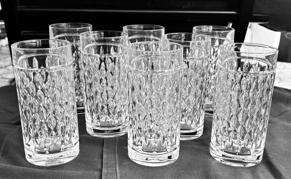 Ralph Lauren RLL Crystal Highball Glasses Set of 8 – Heavy Cut Glass –Never Used