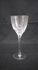 6 Vintage Oneida OMNI Crystal 8 1/8″ Wine Glasses Vertical Etched Lines: MINT