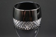 Set of 2 JOHN ROCHA Waterford Crystal Black Cut Red Wine Glasses in Original Box