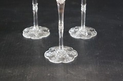 Set Of 3 Baccarat Elbeuf Wine Glasses France Crystal.