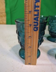 MISC VINTAGE WHITEHALL CUBIST FOOTED GOBLETS/ TUMBLERS DRINKING GLASSWARE LOTS
