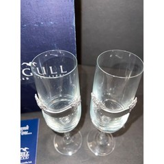 Seagull pewter wedding flutes wine glasses crystal rose engravable gift VINTAGE
