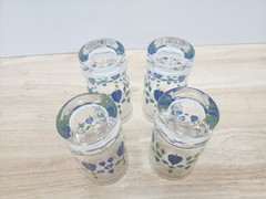 Lot of 4 1960s Marcrest Swiss Alpine Chalet Drinking Juice Glasses MCM 4 3/4″