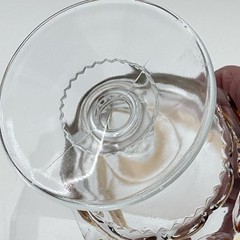 Indiana Glass Kings Crown Gold Rimmed Flashing Thumbprint Goblet 5 3/4″ Tall