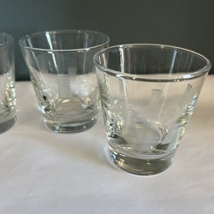 50s/60s Mid-Century Modern Libbey Etched Rocks Whiskey Glasses | Set of 4