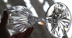 ‘STARLIGHT’ LENOX CRYSTAL Hand Blown Clear Water Goblet Vertical Cuts 9″ Exc