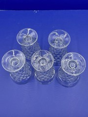 Fostoria American Cubist Low Footed 5.75″ Iced Tea Water Goblet Glass Set of 5