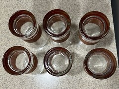 6 Vintage Libbey “Brandywine» Pattern Glass Tubbler Glasses MCM In EUC