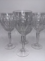 Lot Of 4 Marquis Waterford Wine Glasses Goblets Crystal Brookside? Clear Tall 8