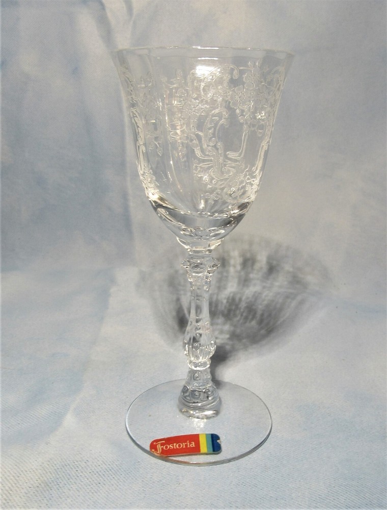 Fostoria Meadow Rose Etched Crystal Stemware 5 3/8″ tall