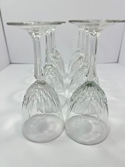 Luminarc Clear Cut Glass Goblets Set of 8 Vintage Wine Glasses Discontinued