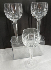 Gorgeous Lot of 3 Waterford Crystal KYLEMORE ? Hock Wine Glasses Wedding