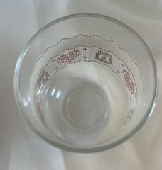 Nutella Tumbler Drinking Glass White & Red Heart Pattern Decorated