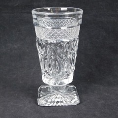 Set Of 2 Imperial Cape Cod Clear Square Footed Juice Glasses Vintage 5.25″ High