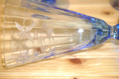 Fry FRY23 Set of (6) Water Goblets, 6″ Blue Glass (S9)