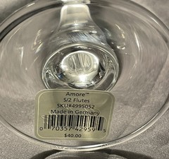 GORHAM AMORE HEART WEST GERMANY CRYSTAL FLUTED CHAMPAGNE 9 7/8”T NEW W LABEL